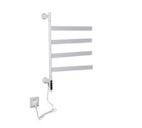 OTKSMDYY Scaldasalviette Elettrico Intelligente, Con Funzione Di Rotazione Di 180 Gradi, Con Display Digitale.(White-Square)