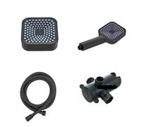 OTKSMDYY Set Doccia 2 In 1 Con Soffione Portatile E Soffione A Pioggia Ad Alto Flusso, Con Tubo Lungo E Valvola A T - Materiale ABS Resistente(Black)