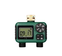 OTKSMDYY Timer for L'acqua 1-4 Prese Ingresso in Ottone Manopola di Controllo del Pulsante con Schermo di Visualizzazione Ritardo Pioggia Blocco Bambini Irrigatore da Giardino(2-Outlet UK)