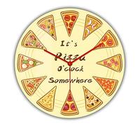 OTKU Orologio da Parete Moderno 30cm Pizza Slice decorativo orologio da parete per sala da pranzo cucina italiana cibo arte pizzeria bussiness segno moderno design orologio da parete