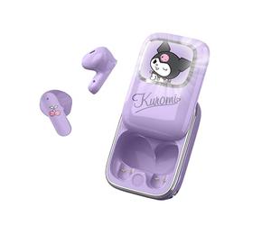 OTL Technologies Kuromi - Auricolari TWS scorrevoli con custodia di ricarica, Bluetooth 5.3, controllo touch, LED, USB-C, 6 ore di autonomia, auricolari in silicone