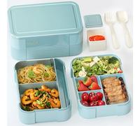 Otlonpe Bento Box per bambini, adolescenti, ragazze, ragazzi, 6 scomparti, contenitore per il pranzo per adulti, da donna, a 2 strati, a prova di perdite, per alimenti, senza BPA, set con contenitore
