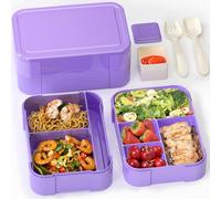 Otlonpe Bento Box per bambini, adolescenti, ragazze, ragazzi, 6 scomparti, contenitore per il pranzo per adulti, da donna, a 2 strati, a prova di perdite, per alimenti, senza BPA, set con contenitore