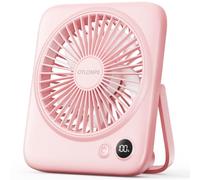 Otlonpe Ventilatore da tavolo, ventilatore portatile ricaricabile, sottile, silenzioso, 4000 mAh, piccolo ventilatore da tavolo personale a batteria 7,5-22 ore, power bank, 4 velocità, ventilatore