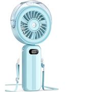 Otlonpe Ventilatore portatile portatile, potente 4 alte velocità, ricaricabile, piccolo ventilatore a mano nebulizzatore d'acqua, 4000 mAh a batteria, pieghevole, cordino, raffreddamento personale per