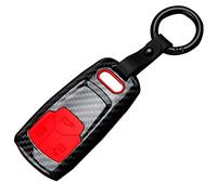 OTMIK Custodia in plastica ABS per chiave auto in fibra di carbonio adatta per Audi A4 A5 B9 S4 S5 S7 Q5 TT Key Shell Accessori (rosso)