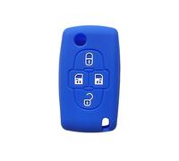 OTMIK Custodia in Silicone per Chiavi auto per Peugeot 1007 807 per Citroen C8 4 Pulsanti Supporto per Guscio Remoto (Blu)