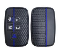 OTMIK Custodia in Silicone per chiavi dell'auto adatto per Land Rover Range Rover Sport Evoque Freelander Velar Discovery 4 Jaguar XE XJ XF Guitar Accessori per chiavi (Linea Blu)