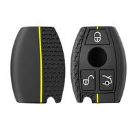 OTMIK Custodia in silicone per la copertura della chiave dell'auto adatta per Mercedes Benz A B C E S G Class W204 W205 W212 W213 W176 W177 GLC CLA AMG Accessori portachiavi (Linea Gialla)