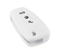 OTMIK Custodia in Silicone per la Copertura Della Chiave Dell'auto adatto per Ford Ranger C-Max S-Max Focus Galaxy Mondeo Transit Tourneo Custom Accessori per Chiavi (Bianco)