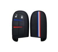 OTMIK Custodia in silicone per la copertura della chiave dell'auto adatto per Jeep Renegade Compass Chrysler 300C Wrangler Dodge Accessori per il guscio della chiave (2 Pulsanti)