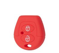 OTMIK Custodia in Silicone per la Copertura della Chiave dell'Auto adatto per VW Polo Golf Passat Bora Jetta Sharan Skoda Octavia Seat Leon Ibiza 2 pulsanti chiave Shell Accessori (Rosso)