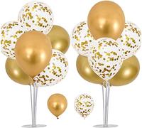 OTMVicor Set di 2 Supporti per Palloncini, Kit da Tavolo Con Palloncini Dorati, 8 Metallizzati, per Festa della Mamma e Compleanno