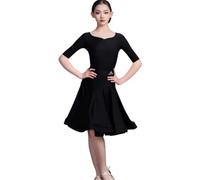 OTMYIGO Abito da ballo latino per ragazze, maniche corte, salsa, concorso, sala da ballo, abiti da ballo Cha Cha Samba, rumba, tango, abito da ballo latino, C, 130