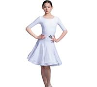 OTMYIGO Abito da ballo latino per ragazze, maniche corte, salsa, concorso, sala da ballo, Cha Cha Samba, rumba, tango, abito da ballo latino, N, 150