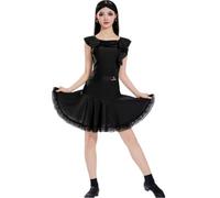 OTMYIGO Abito da Gara di Danza Latina per Ragazze, Completo da Gara di Cha Cha Rumba, Costume da Ballo Senza Maniche per competizioni