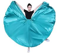 OTMYIGO Gonna da Ballo in Raso Gonna Lunga da Donna Gonna da Danza del Ventre zingara Femminile Pratica Gonna da Flamenco Gonna da Ballo Altalena Costume di Halloween,A1,540°