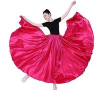 OTMYIGO Gonna da Ballo in Raso Gonna Lunga da Donna Gonna da Danza del Ventre zingara Femminile Pratica Gonna da Flamenco Gonna da Ballo Altalena Costume di Halloween,A7,540°