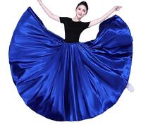 OTMYIGO Gonna da Ballo in Raso Gonna Lunga da Donna Gonna da Danza del Ventre zingara Femminile Pratica Gonna da Flamenco Gonna da Ballo Altalena Costume di Halloween,A3,540°