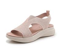 OTMYIGO Sandali ortopedici di Alta qualità con Punta Tonda, Supporto dell'Arco Plantare, comode Scarpe da Passeggio Leggeri e Traspiranti Sandali con Plateau Slip-on Aperti,Rosa,42 EU