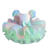 OTMYIGO tutù da Bambina, Body con Paillettes, Abito da Balletto tutù Senza Maniche, Principessa per Matrimoni Abiti da Damigella d'Onore tutù per Feste di Compleanno,E,140