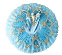 OTMYIGO Vestito da Ballerina con tutù e Ricamo per Bambine, Costume da Ballerina Abbigliamento da Danza Gonna da Competizione Abbigliamento da Ballo,Blu,110