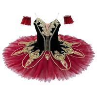 OTMYIGO Vestito da Ballerina tutù per Bambina con Costume da Principessa | Gonna da gara di ballo per saggio di danza, spettacolo scolastico, festa, giorno