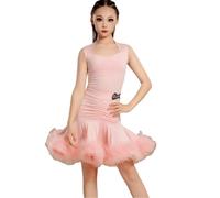 OTMYIGO Vestito da Ballo Latino per Ragazze, Abiti da Ballo da Sala per Bambini, Costume Rumba Costume Sala per Bambini Costumi per esercitazioni di cha cha Competizione e Pratica,Rosa,110