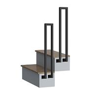 OTOEKO Corrimano Moderno per Scale Esterne Interne, Parapetto in Ferro Battuto A Forma di U A Montaggio Laterale, Kit Ringhiera per Scale Assistenti - Design A Tubo Quadrato (Size : 75cm(2.5ft))