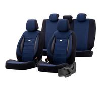 otoM Coprisedili universali in Tessuto 'SelectedFit Sports' Nero/Blu - 11 Pezzi - compatibili con airbag Laterali