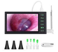 Otoscopio Digitale con Schermo IPS da 7 Pollici, endoscopio Auricolare 1920x1080P con 6 luci a LED, Fotocamera per rimozione cerume da 3,9 mm, Supporto per Foto e Registrazione Video