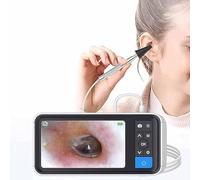 Otoscopio Digitale da 4,5 Pollici, Ambito di Pulizia Dell'orecchio Visivo da 3,9 Mm Otoscopio con 6 Luci a LED, Fotocamera in Cera Auricolare con Batteria Ricaricabile da 2500 mAh, per Adulti