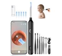 Otoscopio, Pulizia Orecchie con Telecamera HD 1080P, IP67 Impermeabile Pulisci Orecchie con 6 Luci LED e Grandangolo a 360°, Otoscopio Kit per Android, iPhone e iPad