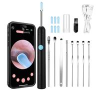 Otoscopio Pulizia Orecchie, Pulisci Orecchie per Adulti con Lente da 3.5 mm e 6 LED, Pulitore Orecchie a Specchio Grandangolare a 360° per iOS, Android e iPad