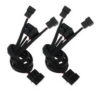 OTOTEC 2 connettori per ventola PC case adattatore 4 pin Molex a 4 x 3/4 pin tipo Y cavo di alimentazione per ventole case computer, 27 cm