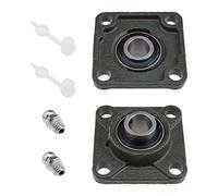 OTOTEC 2 Pezzi 20 Mm UCF204 Cuscinetti Del Blocchetto Di Cuscino Con Ugello Dell'olio Autoallineanti A 4 Bulloni Cuscinetto Montato Su Flangia Quadrata Per Sistemi Di Trasporto Macchina Da Stampa