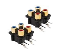 OTOTEC 2 prese fono RCA dorate da 14 x 14 mm, 4 prese, per montaggio su PCB, compatibili con prese RCA Audiolab serie 8000