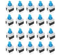 OTOTEC 20 Pezzi 7x7mm Interruttore A Pulsante Tattile Interruttore Tattile Autobloccante 6 Pin Microinterruttore DPDT Mini Interruttore A Pulsante Nominale 0,1 A/30 V CC