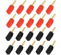 OTOTEC 20x 2mm Spine A Banana In Rame Puro Placcate Oro Impilabili 30Vac-60Vdc Max 10A Per Test Elettrici Rosso E Nero