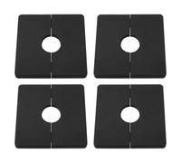 OTOTEC 4 Pezzi Flangia Divisa A Parete Apertura 22 Mm ABS 85,5 Mm Autoadesiva Quadrata Piastre Di Scudetto Per Soffione Doccia Fisso Tubi Standard Da 1/2 Pollice Nero