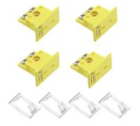 OTOTEC 4 set di connettori per termocoppia tipo K con pannello, mini presa gialla con installazione a pannello, 21 mm x 24 mm x 14 mm MPJ-K-F