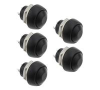 OTOTEC 5 Pezzi 12mm Interruttore A Pulsante 3A Mini Pulsante Clacson Interruttore Momentaneo OFF/ON Pulsante Rotondo Interruttore Clacson-impermeabile Nero