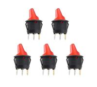 OTOTEC 5 Pezzi LED Rosso 3 Pin Interruttore A Bilanciere A Manico Lungo Interruttore A Levetta On-off Rotondo 12V10A Adatto Per Interruttore Di Modifica Della Nave Del Camion Dell'automobile