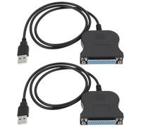 OTOTEC Cavo adattatore parallelo per stampante DB25 da USB a 25 pin, 80 cm, per stampante e computer, 2 pezzi, nero