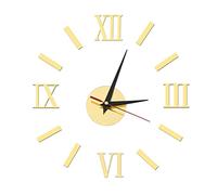 OTOTEC Orologio da parete adesivo con numeri romani Orologio da parete moderno a specchio 3D Orologio da parete grande senza cornice Decorazione da parete in acrilico per l'home office Oro