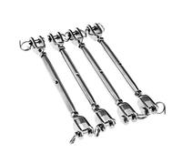 OTOTEC Tenditore a forcella corpo chiuso 5 mm, in acciaio inossidabile, filettato, 4 pezzi
