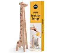 OTOTO Jerry - Pinze da tostapane per servire cibo, pinze da cucina, pinzette lunghe multiuso in legno, resistenti al calore, antiscivolo, regalo divertente da cucina, accessori per giraffa