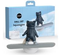 OTOTO Lavavetri Chill Cat - Simpatici accessori da cucina, graziosa decorazione per il bagno, accessori da bagno neri, accessori per doccia, lavavetri per porte in vetro, piccolo lavavetri da bagno