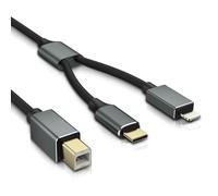 OTraki 2 in 1 Cavo MIDI USB B per Strumenti 4.9FT, Cavo USB Stampante Cavo OTG compatibile con Iphone/Windows per Piano Digitale, Tastiera MIDI, Interfaccia Audio, Microfono USB e altro