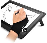 OTraki 2 PCS Guanti da Artista Drawing Glove per Tavoletta Grafica, Palma Rejection Guanto Antivegetativa per Disegnatori Artistico Antifrizione Guanti 2 Dita per Disegno Digitale Tablet (7x18.5CM)
